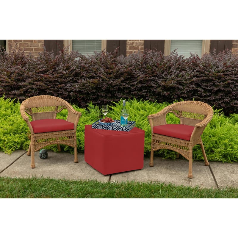 Sunbrella Solid Fabric 1-Piece Indoor/Outdoor Wicker Seat Pad, 18"W x 18"L