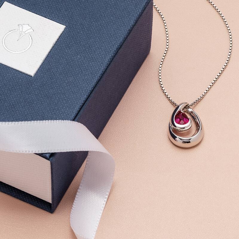 1 ct Ruby Pendant in Sterling Silver
