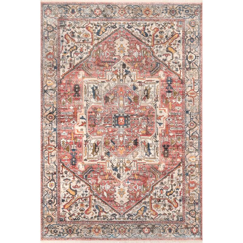 Nuloom Camila Faded Medallion Fringe Area Rug