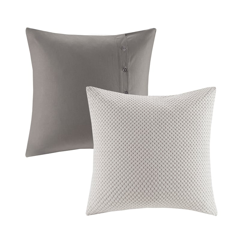 Madison Park Signature Essence Oversized Cotton Clipped Jacquard Comforter Set with Euro Shams and Throw Pillows