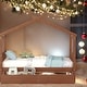 preview thumbnail 13 of 41, Twin Size Wooden House Bed with Drawers Brown