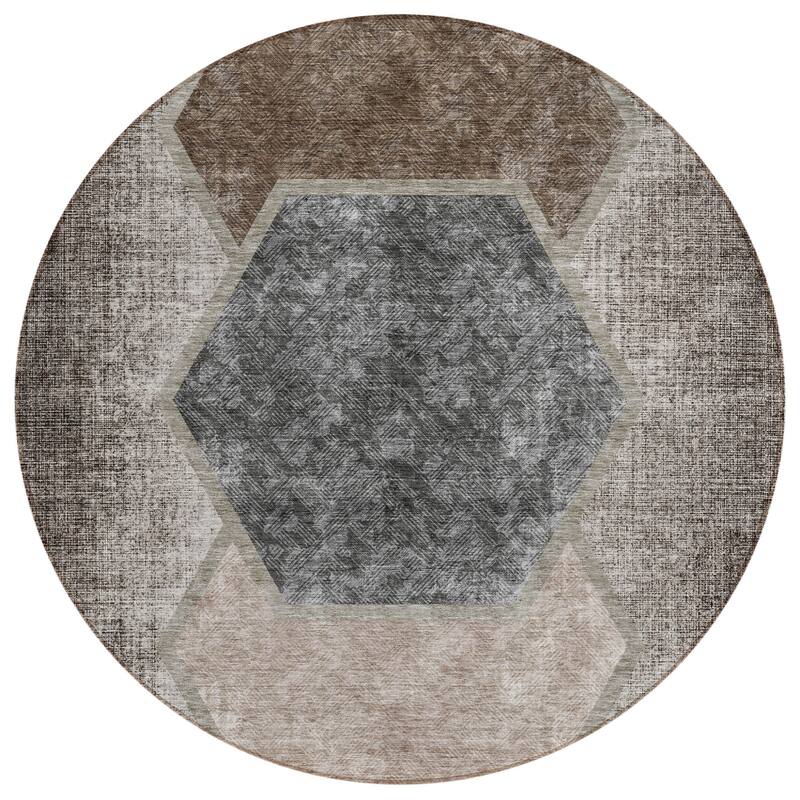 HomeRoots Geometric Transitional Rectangle Outdoor Rug