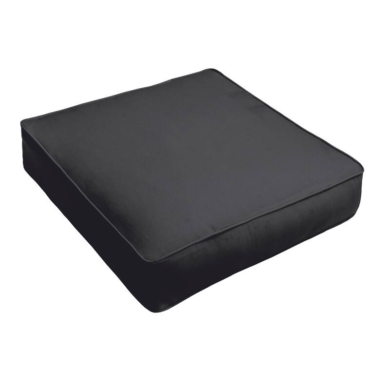 Sorra Home Outdoor Corded Deep Seating Cushion - Black Pol - 23 in W x 27 in D x 5 in H