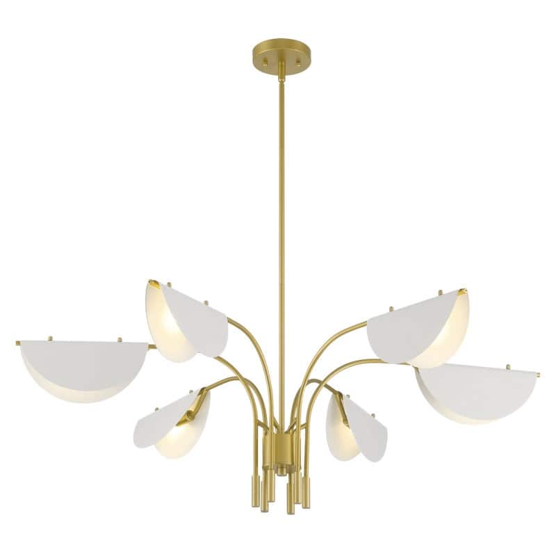 Acroma - 6 Light Black Steel & Glass Dimmable Linear Chandelier