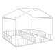 preview thumbnail 31 of 56, Double Twin House-Style Floor Bed with Fence and Guardrails, No Door