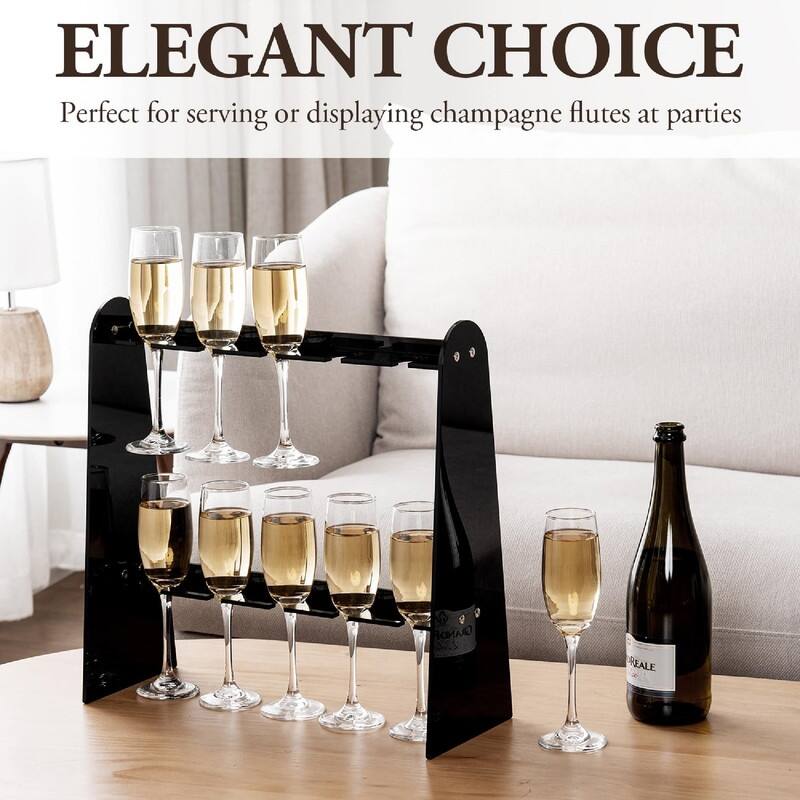 Industrial Metal Wine Glass Rack Holder Stand - 16.1"D x 6.3"W x 16.1"H
