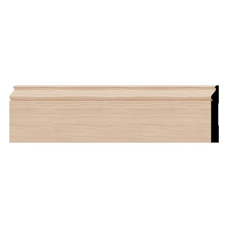 WM163: Americraft Finger-Joint Pine Base Cap Moulding - 9/16"D x 5 1/4"W x 96"L - Red Oak