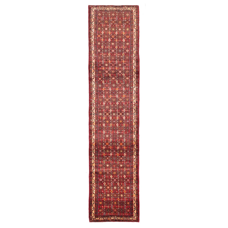 ECARPETGALLERY Hand-knotted Andelz Red Wool Rug - 2'9 x 12'10