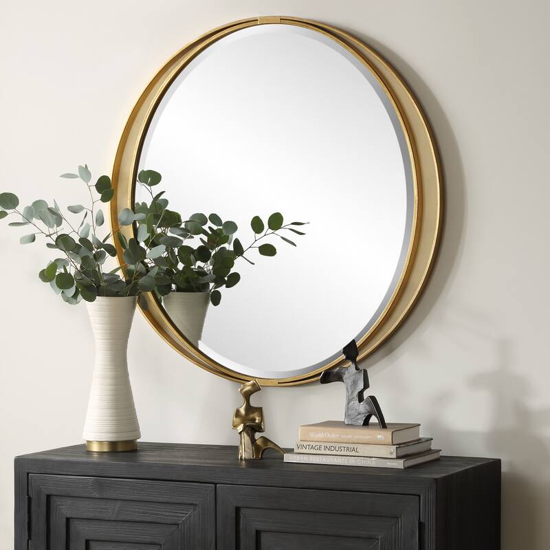 Uttermost 09991 Rhodes 36" Diameter Oval Framed Bathroom Mirror