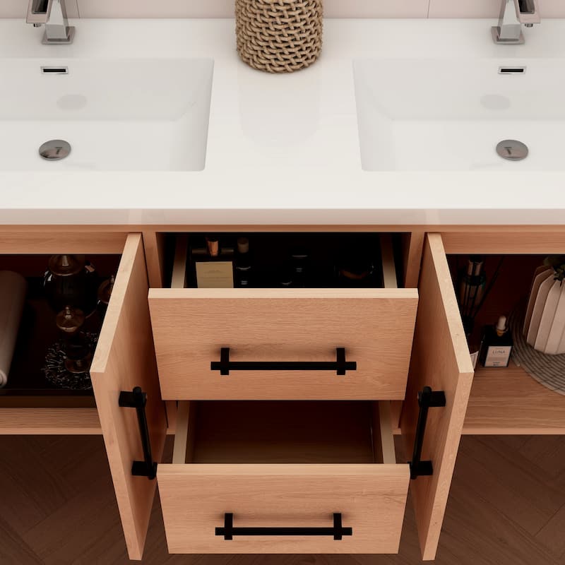 Victoria 60'' Wall-mounted Vanity with Double Reinforced Acrylic Sink