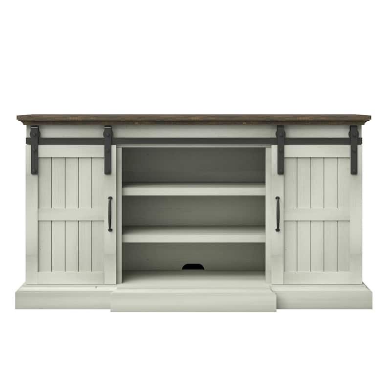 Sliding Barn Door TV Stand for TVs up to 70", Two Tone