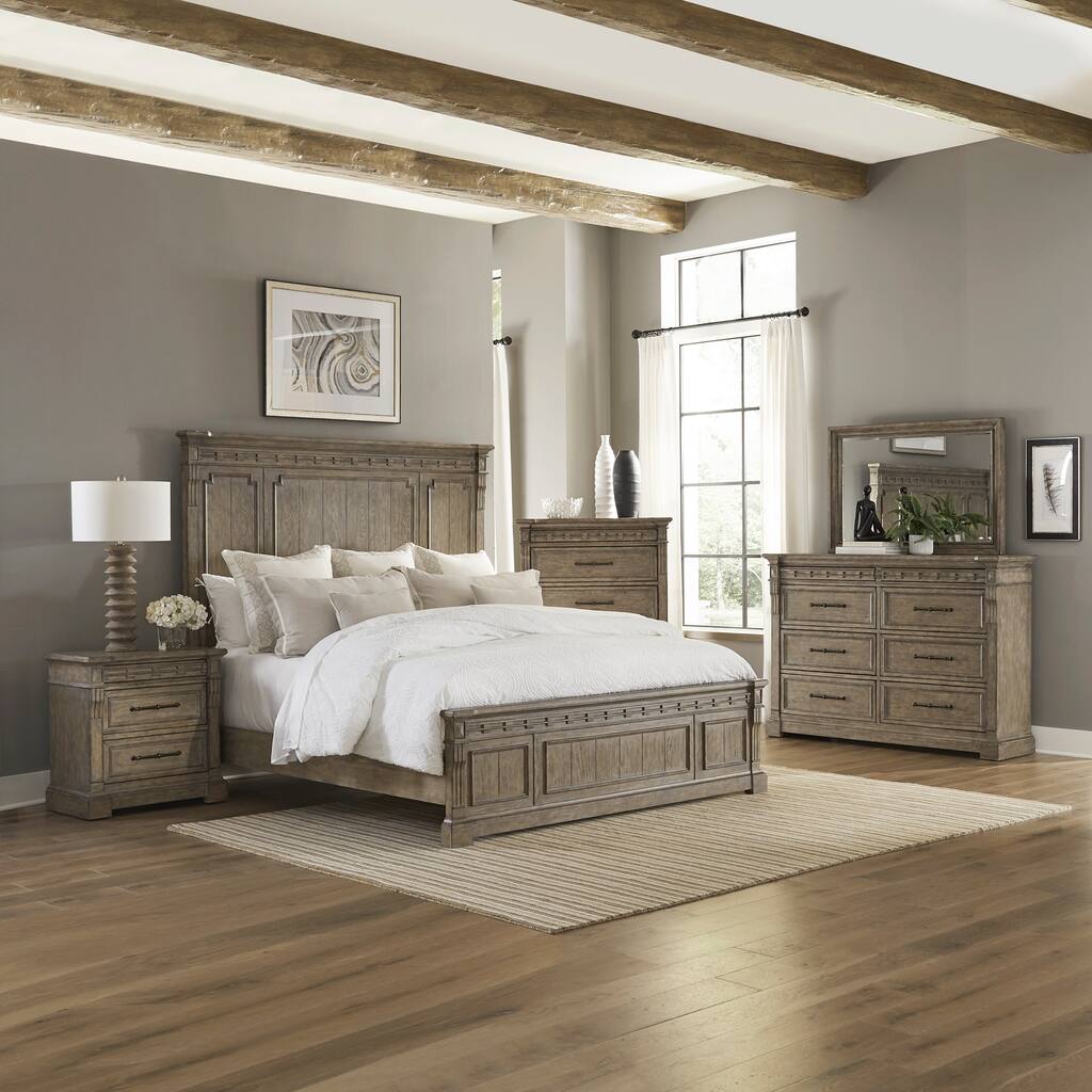 Liberty Furniture Town & Country Panel Bed, Dresser & Mirror, Chest, Night Stand - King or Queen