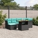 preview thumbnail 7 of 21, vidaXL Patio Sofa Set with Cushions Outdoor Furniture 7 Piece Poly Rattan 24.4" x 24.4" x 27.2" - Black without storage