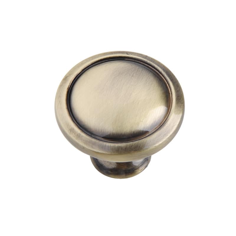 Utopia Alley Luna Cabinet Ring Pull Knob - Vintage Cabinet Hardware with Hand Finished Antique Brass, Pull Knobs 1.2" - 1 pack - Antique Brass