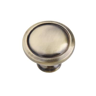Utopia Alley Luna Cabinet Ring Pull Knob - Vintage Cabinet Hardware with Hand Finished Antique Brass, Pull Knobs 1.2"