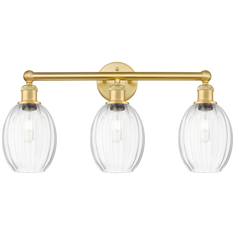 Innovations Lighting Endless Possibilities Edison - Preston - 3 Light 24" Bulb Shade Bath Vanity Light - Clear/Satin Gold