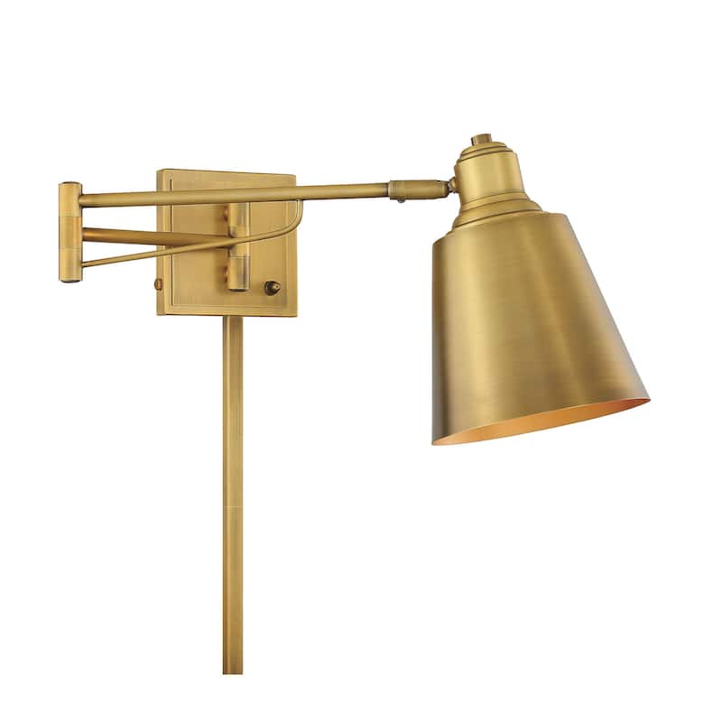 Bellevue Single Light 9" Tall Wall Sconce - Natural Brass