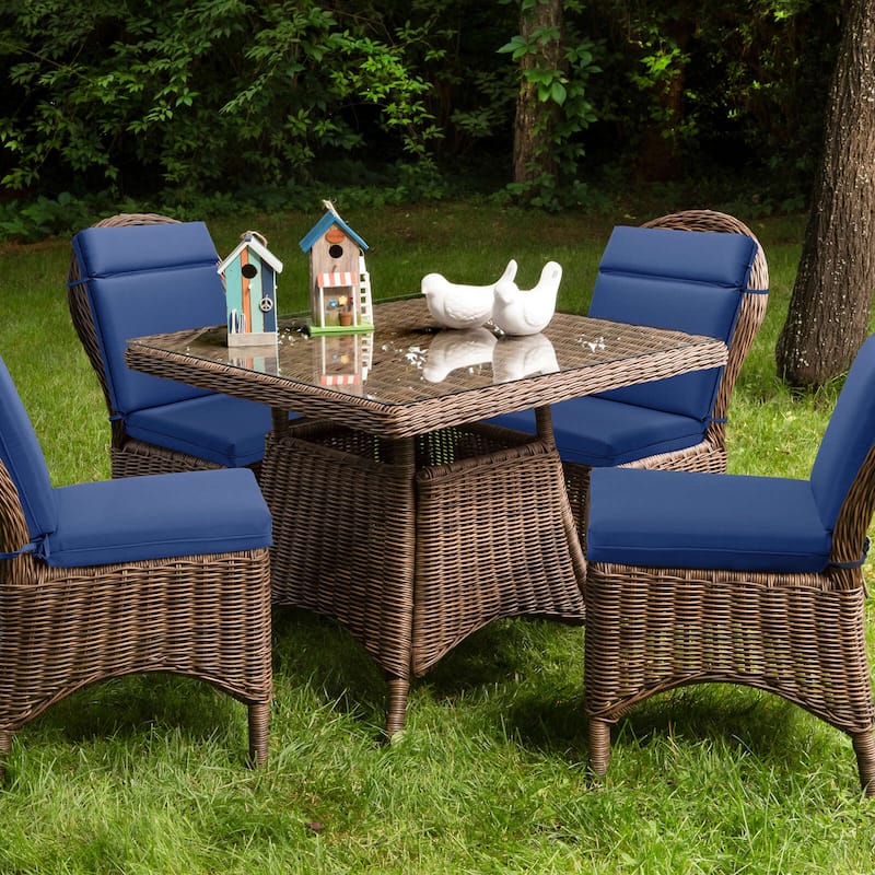Aoodor 4Pcs Outdoor Cartridge High Back Dining Chair Cushion Set