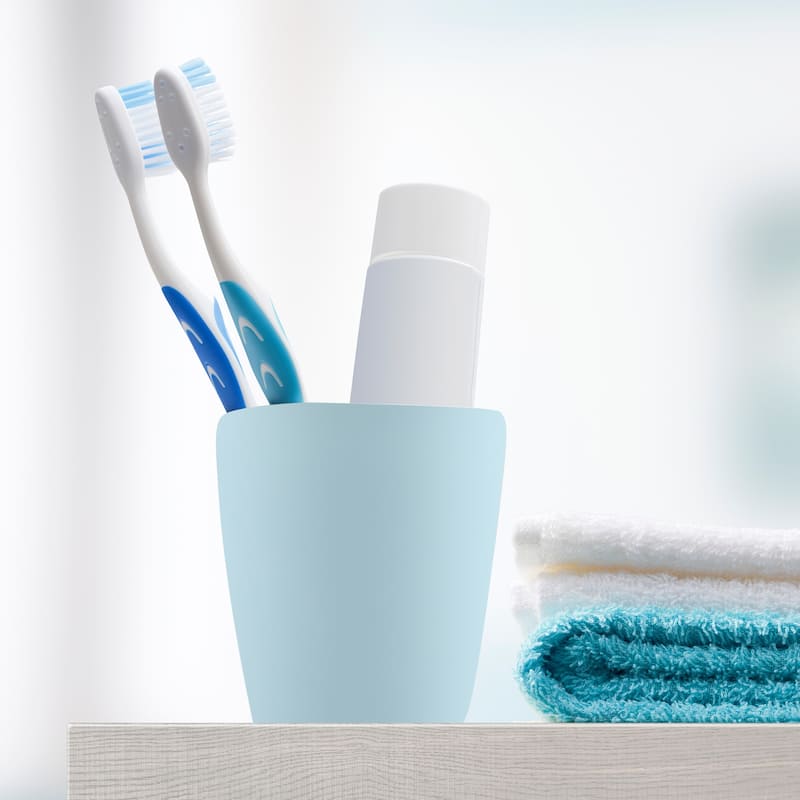 2Pcs Toothbrush Cup Bathroom Toothbrush Cup 4.33"x2.76" 350ml - Blue Pink