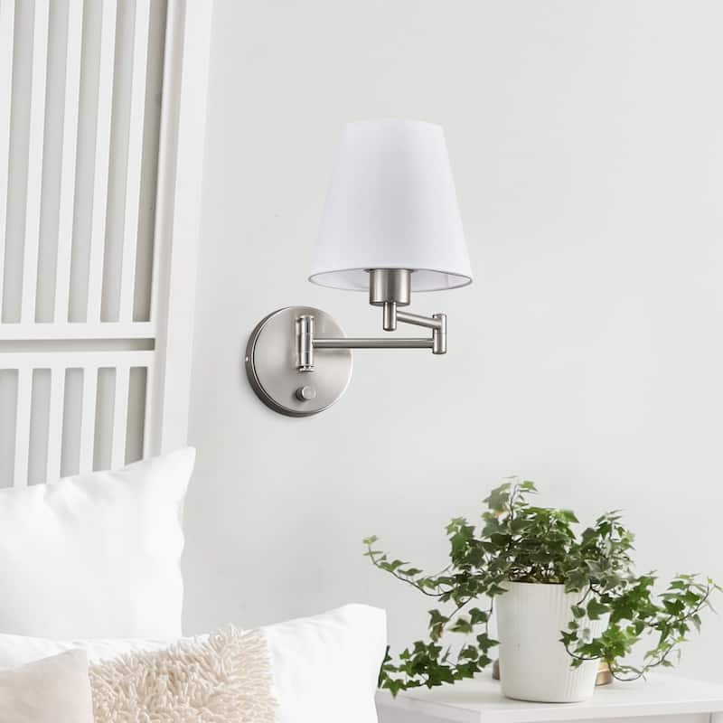 CO-Z Plug-in Swing Arm Wall Mount Sconce - Individual - Nickel