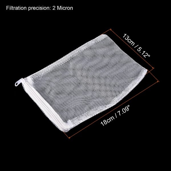 Filter Media Bags 18x13cm 2 mm Hole 4 Pack Mesh Bags with Zipper White