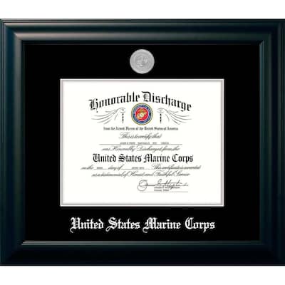 Patriot Frames Marine 8.5x11 Discharge Black Frame Silver Medallion