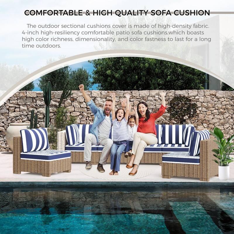 14 Piece Outdoor Furniture Replacement Cushions,Patio Seat Cushions
