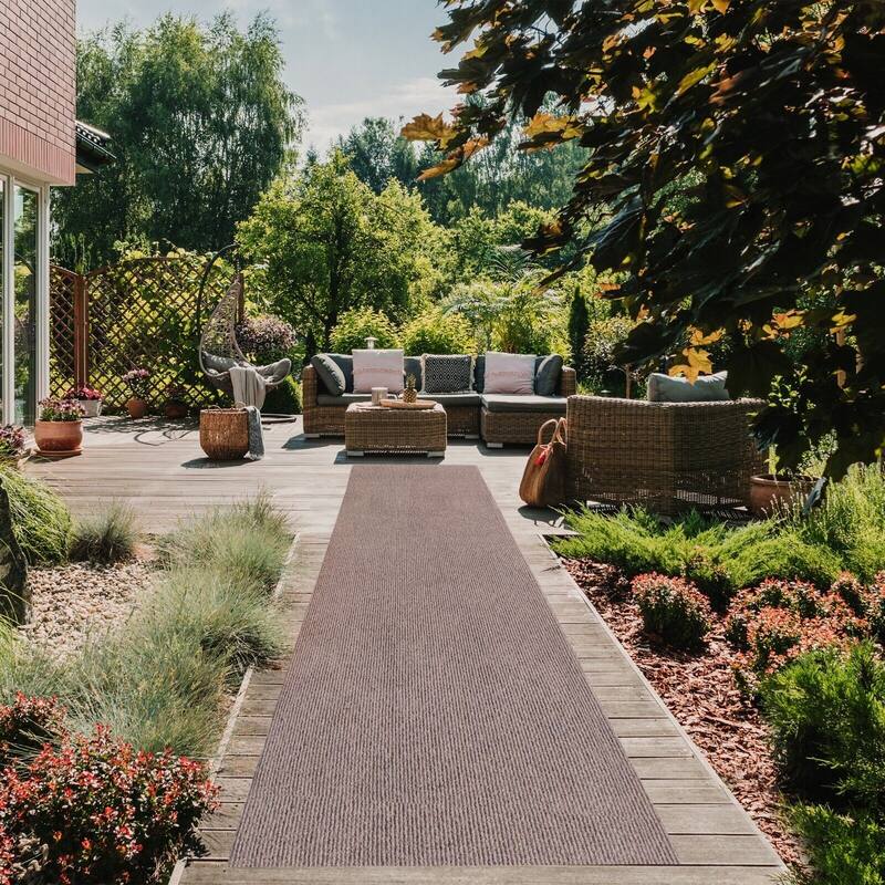 Outdoor/Indoor Custom Size Carpet Runner Rug 42'' wide x your choice of length with Non-Slip PVC Backing