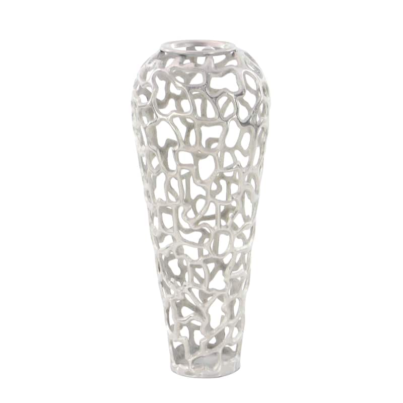 Gold Aluminum Metal Cutout Coral Decorative Vase