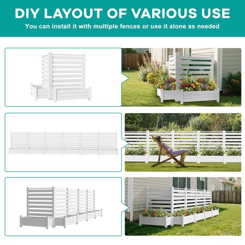 Air Conditioner Fence, Freestanding Vinyl Privacy Screen, No-Dig Kit - 36 inch W x 45 inch H, 2 Panel