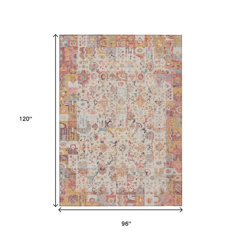 HomeRoots Patchwork Traditional Rectangle Outdoor Rug