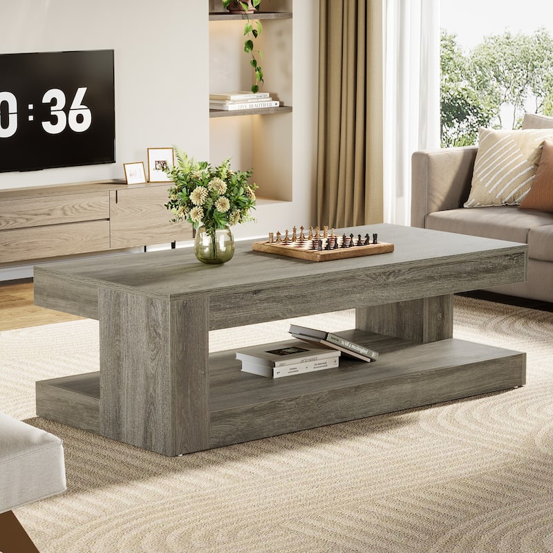 47.3" Farmhouse Rectangular Coffee Table for Living Room