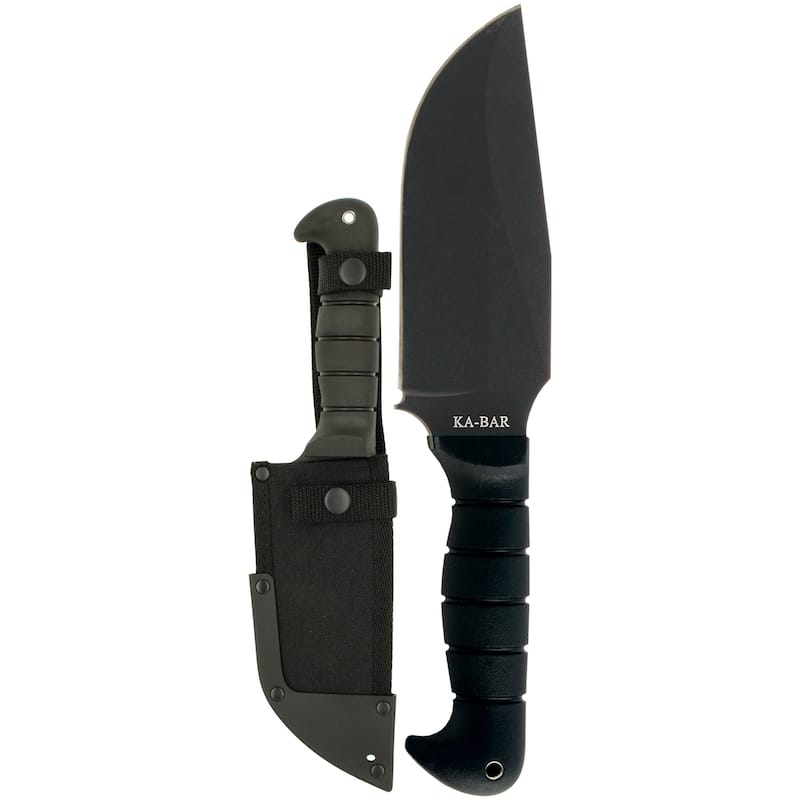 KA-BAR 6.75" Fixed Blade Heavy-Duty Warthog Knife w/ Sheath - Black
