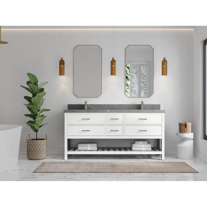 Willow Collections 72 in. W x 22 in. D Parker Double Sink Bathroom Vanity with Countertop