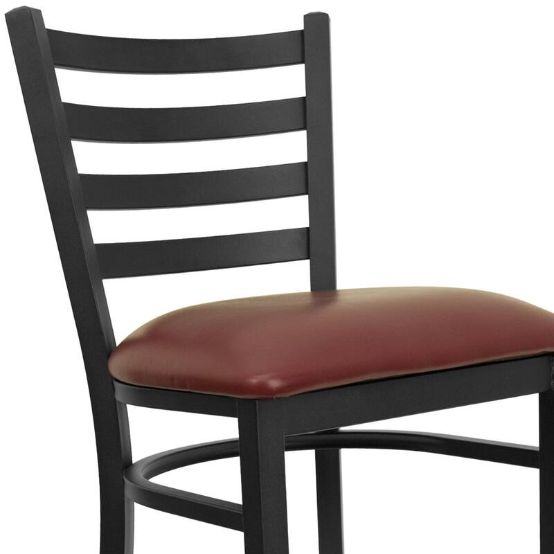Ladder Back Metal Restaurant Barstool - 17"W x 18"D x 42.25"H