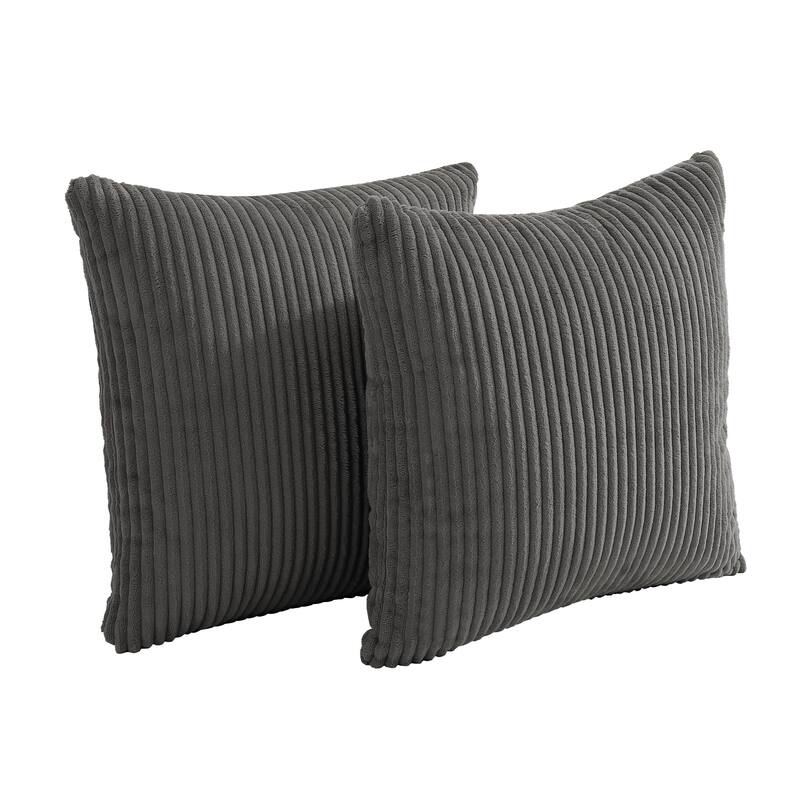 Set of 2 Modern Decorative Soft Corduroy Throw Pillows