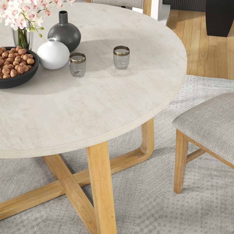 Roundhill Furniture Arden 47" Round Wood Dining Table