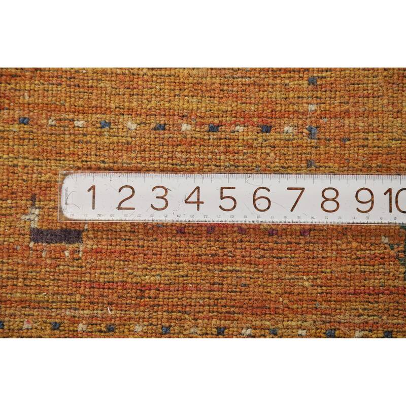 Hand Knotted Oriental 100% Wool Carpet Tribal Tribal Oranges & Rust Gabbeh Area Rug - 7' 8'' X 4' 11''
