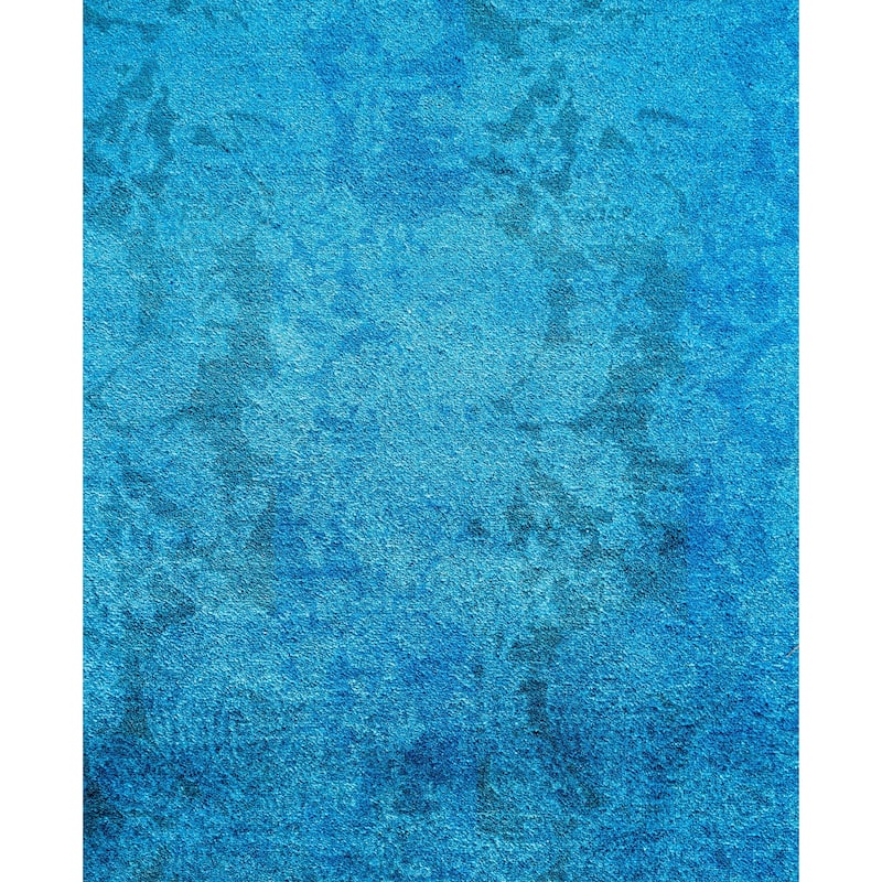 Overdyed One-of-a-Kind Hand-Knotted Area Rug - Blue - 12' 4" x 15' 0"