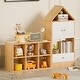 preview thumbnail 1 of 13, Children's Bookshelf with House-Shaped Design,Multi-Functional Storage,Adjustable Placement,Kids Organizer,Easy Assembly & Safe Burly Wood
