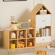 preview thumbnail 1 of 12, House-Shaped Children's Bookshelf with Ample Storage, Durable Kids Organizer Wood