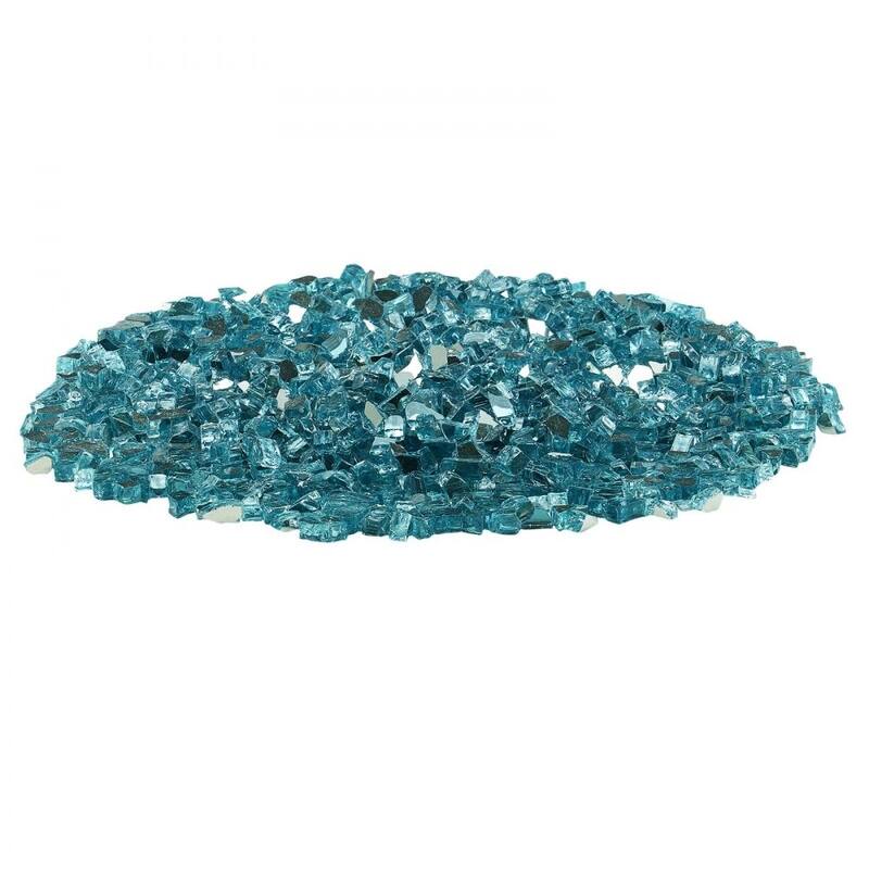 Aqua Blue Tempered Crushed Fire Glass 10 lbs. Heat-Resistant Decor - 1/2 inch