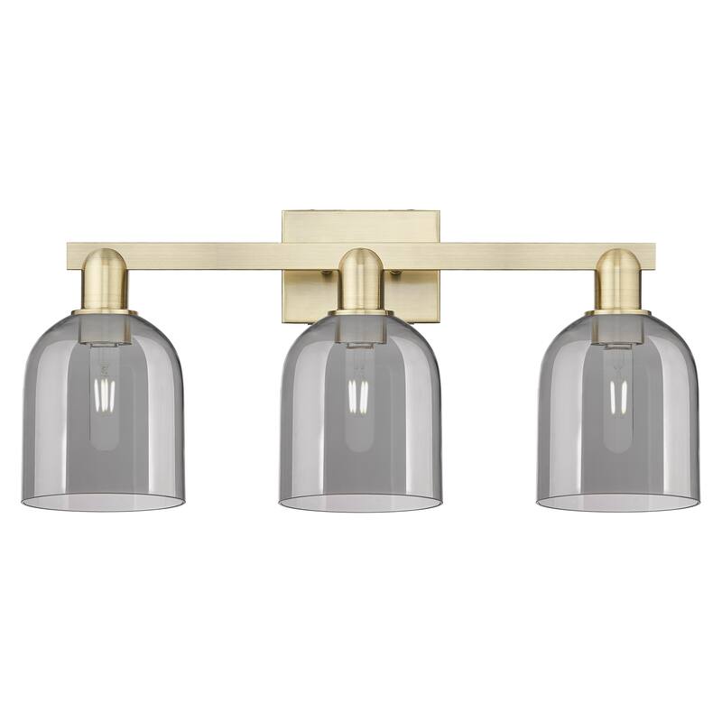 Innovations Lighting Endless Possibilities Arcadia - Bella - 3 Light 25" Bath Vanity Light - Antique Brass/Light Smoke