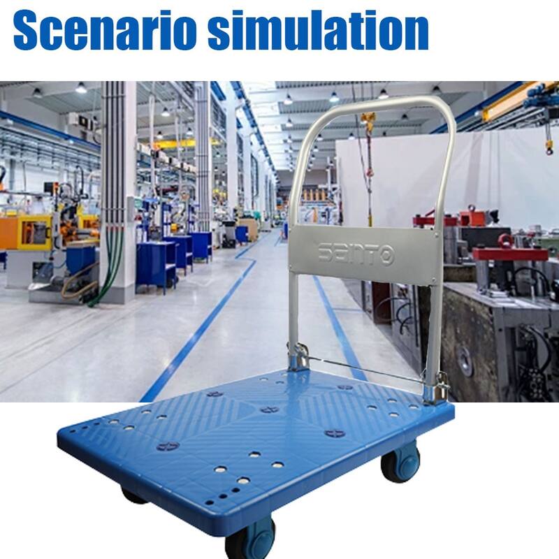 Heavy Duty Folding Platform Hand Truck with 330 lbs Loading Capacity - Blue