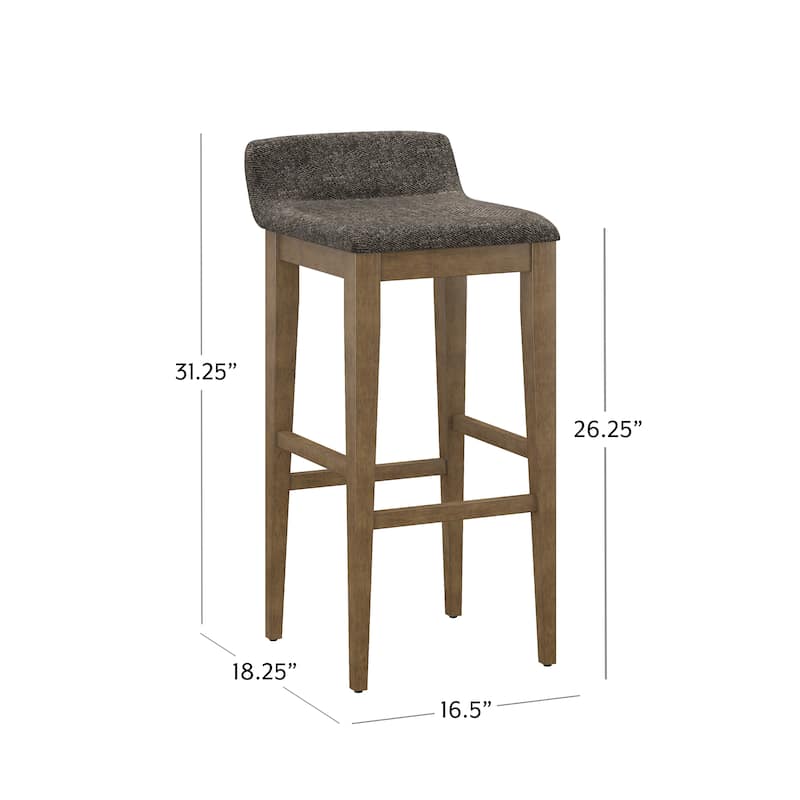 Hillsdale Renmark Counter Height Stool, Brushed Gray - 31.25H x 16.5W x 18.25D; Seat Height: 26.25"