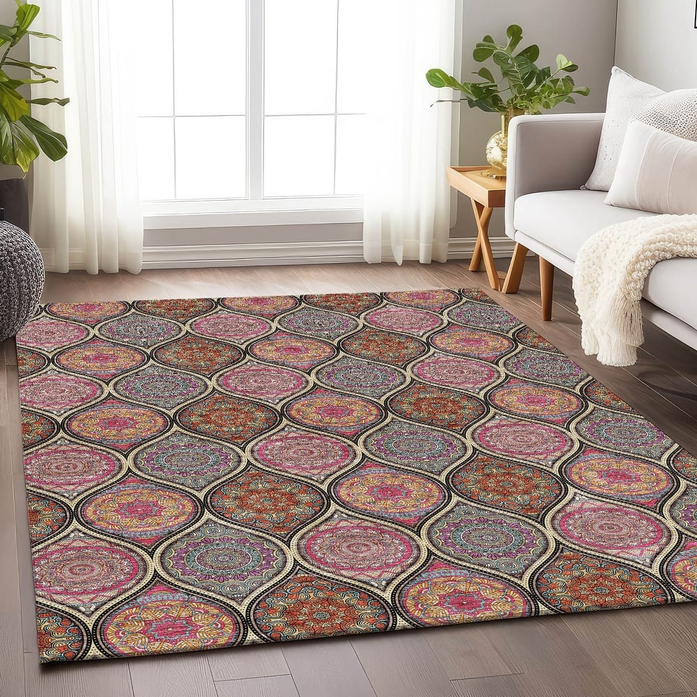 Premium Washable Super Soft Boho Mosaic Mayfield Rug