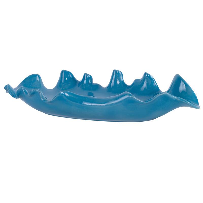 Uttermost Ruffled Feathers Blue Bowl - 24"W x 4"H x 9.84"D