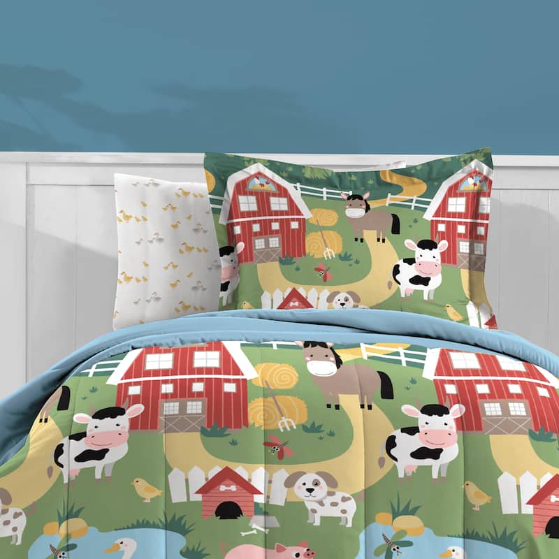 Dream Factory Barnyard Animals Bed-In-A-Bag Comforter Set