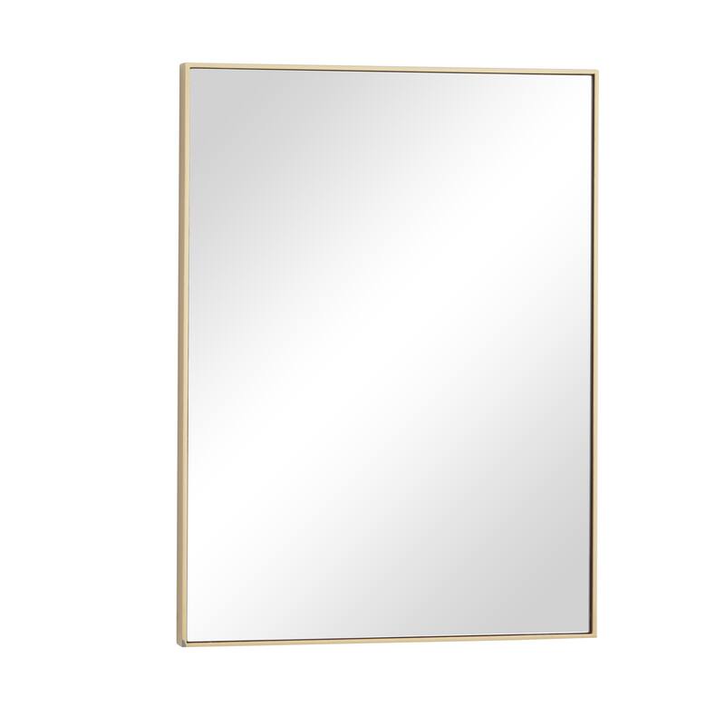 Wood Room Wall Mirror with Thin Minimalistic Frame - Black, White or Gold - Roche River Decor