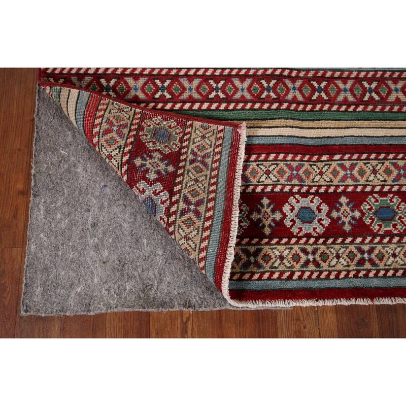 Oriental Multi-Color Kazak Area Rug Handmade Wool Carpet - 3'11" x 6'0"